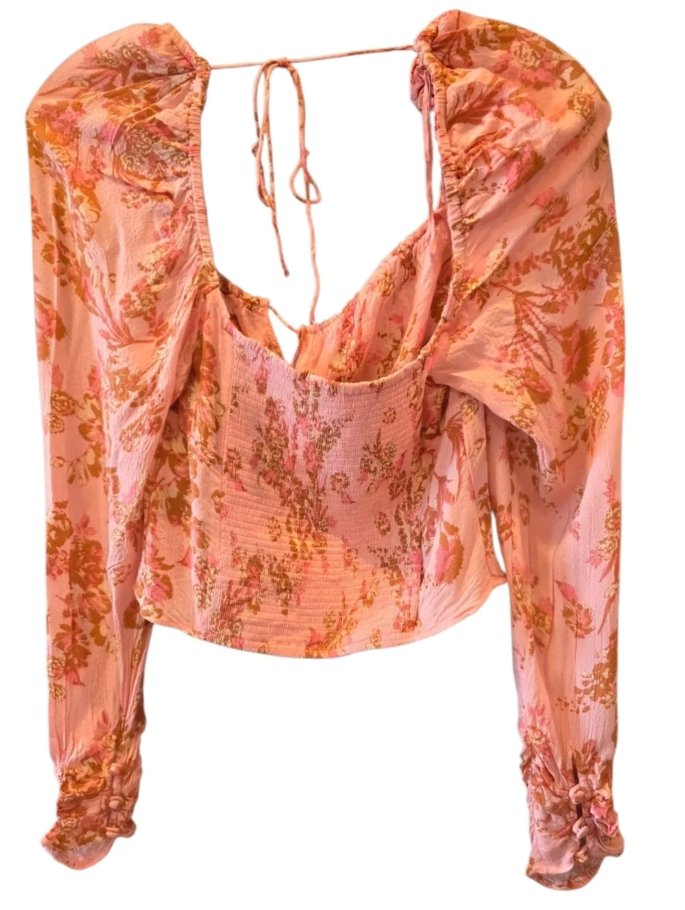 Free People Hilary Pink Floral Printed Blouse Size Small